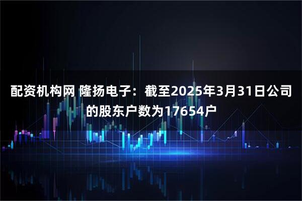 配资机构网 隆扬电子：截至2025年3月31日公司的股东户数为17654户